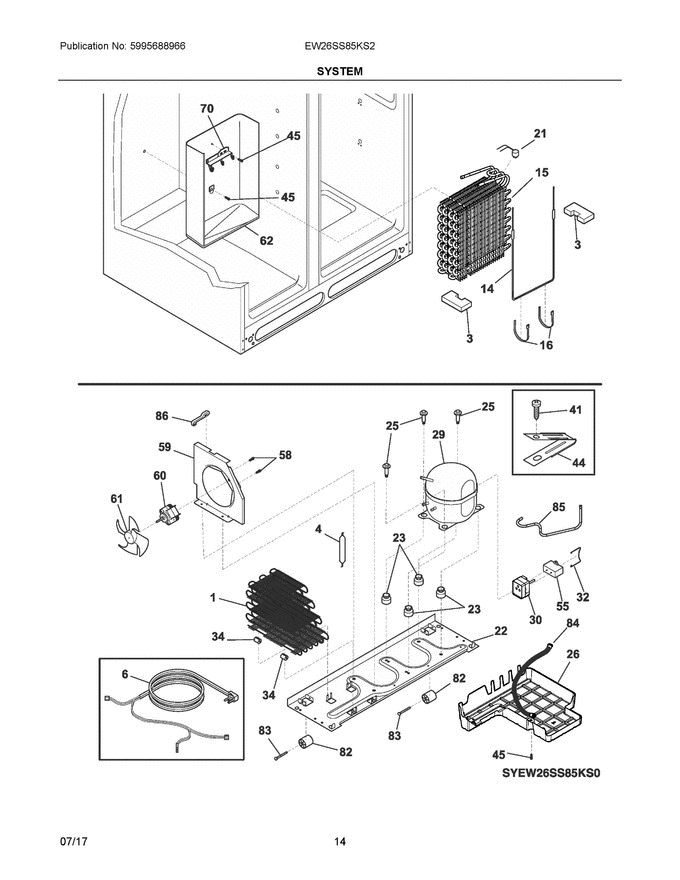 07 - System Diagram and Parts List for EW26SS85KS2  Electrolux Refrigerator