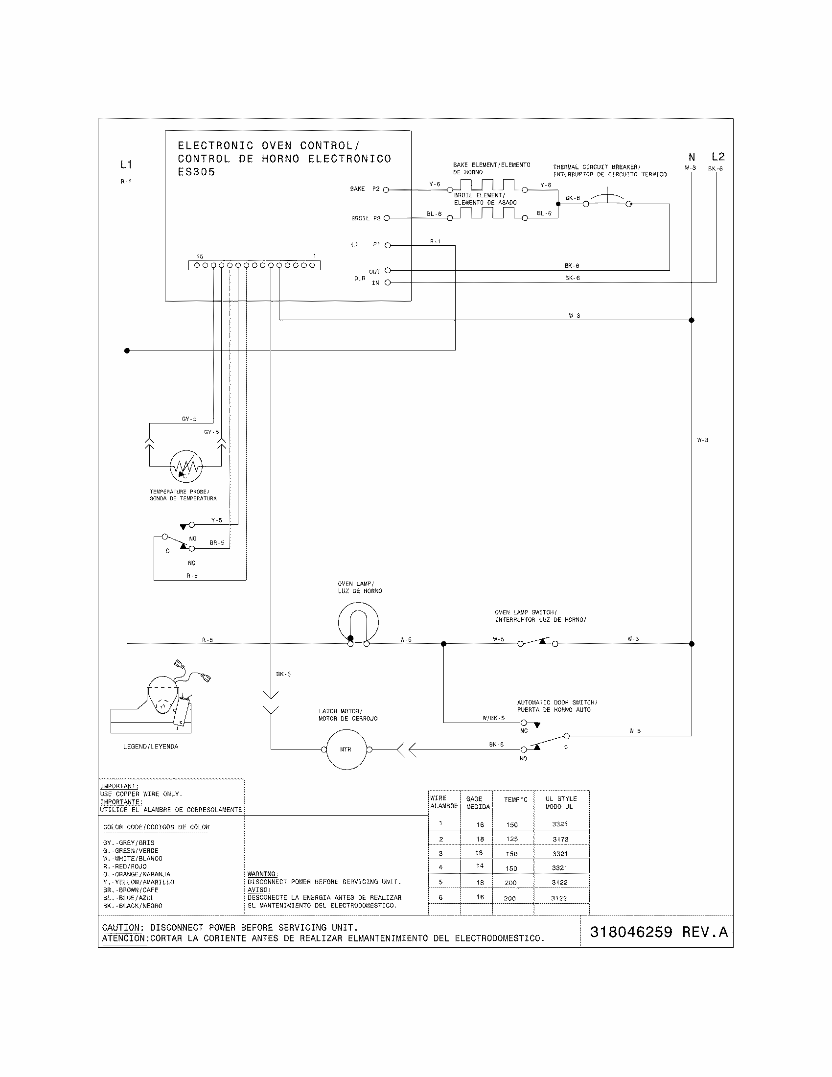 Wiring Diagram Diagram and Parts List for 79040459801  Kenmore Wall Oven