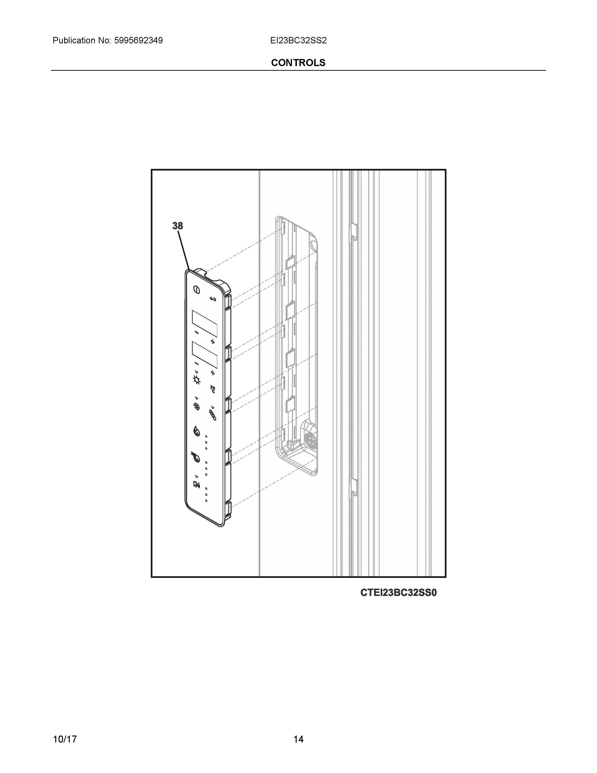 07 - CONTROLS Diagram and Parts List for EI23BC32SS2  Frigidaire Refrigerator