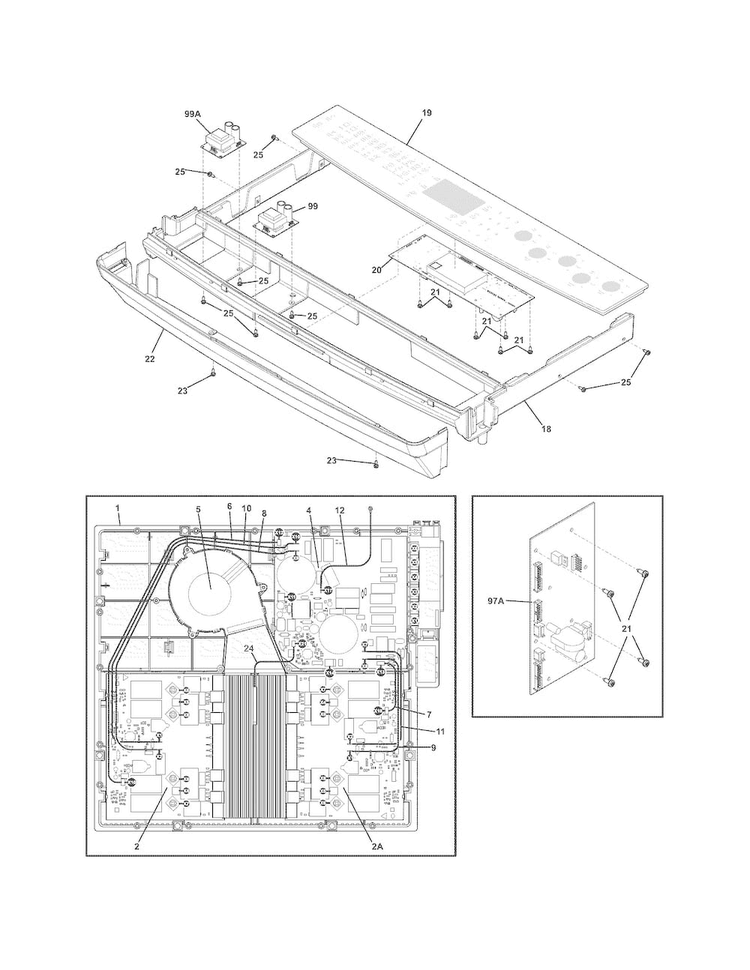 Backguard Diagram and Parts List for EW30IS6CJSC  Electrolux Range