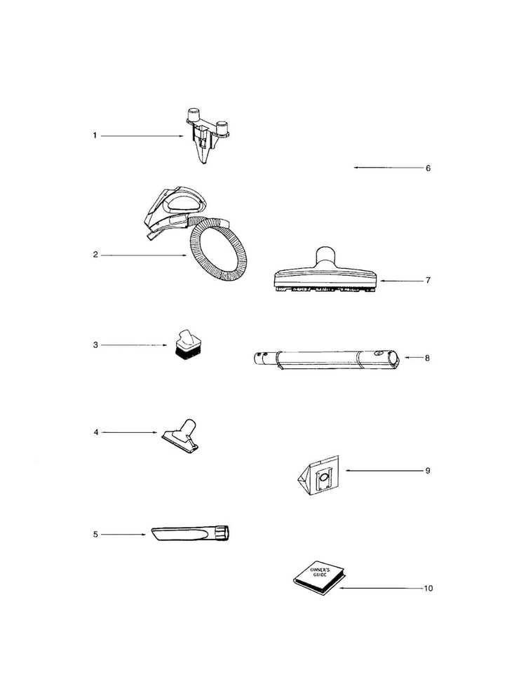 Tool Caddy/accessories Diagram and Parts List for EL6988A  Electrolux Canister Vacuum