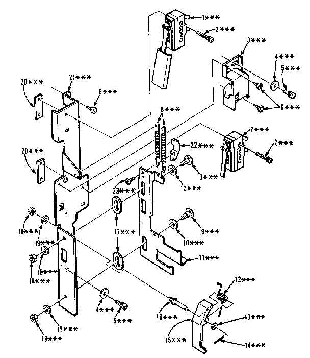 Latch Mechanism Parts Diagram and Parts List for 5649947710  Kenmore Microwave