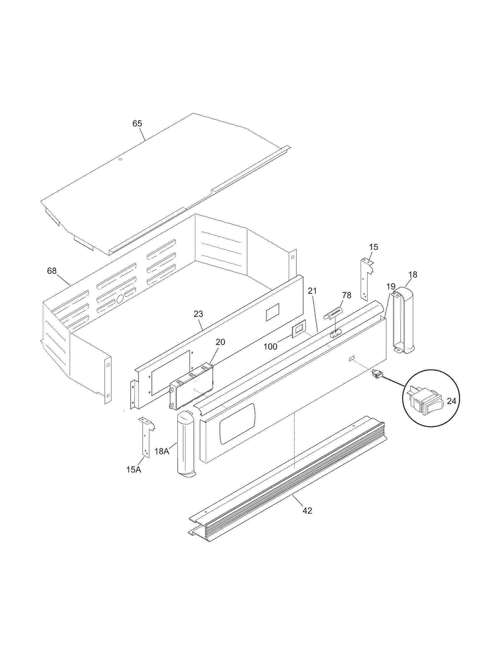 Control Panel Diagram and Parts List for 79040439800  Kenmore Wall Oven
