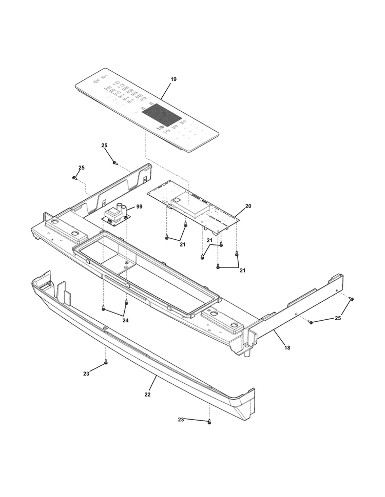 Backguard Diagram and Parts List for EI30DS5CJS4  Electrolux Range