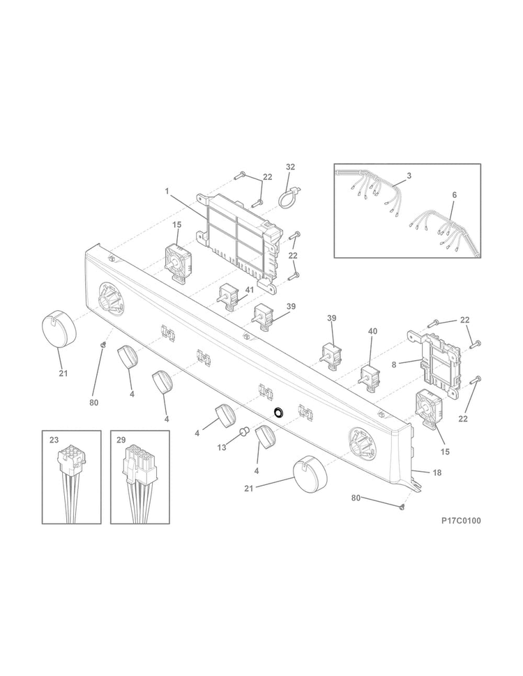 Control Panel Diagram and Parts List for 41761723510  Kenmore Washer Dryer Combo