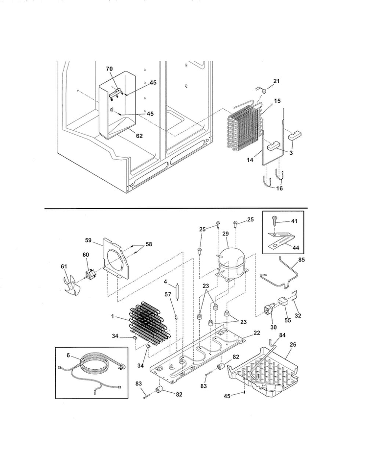 System Diagram and Parts List for FRS3HR5HM5  Frigidaire Refrigerator