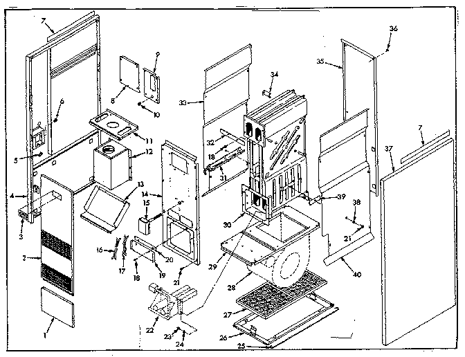 Furnace assembly Diagram and Parts List for 86776922  Frigidaire Furnace