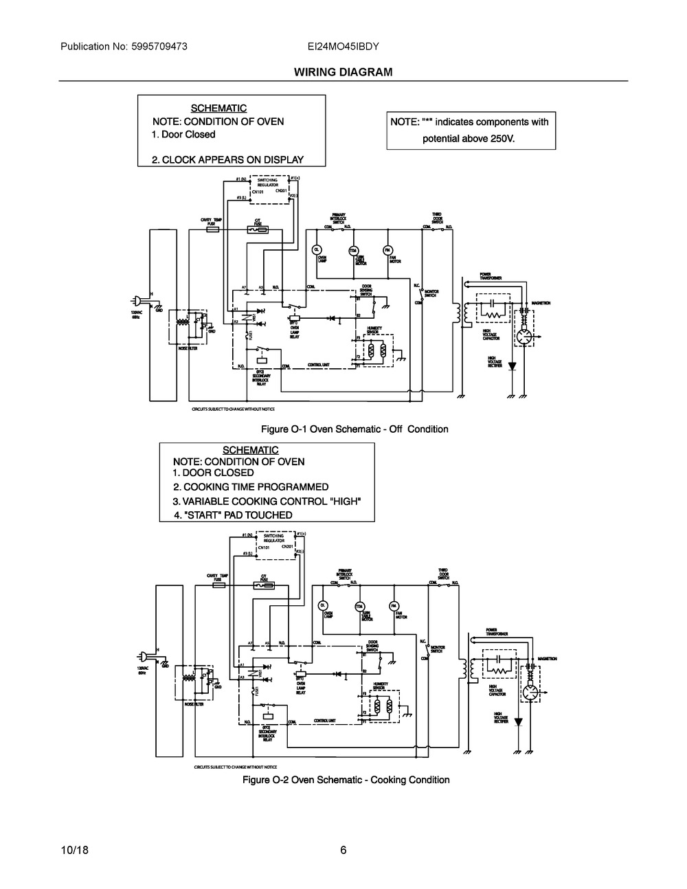 Wiring Diagram Diagram and Parts List for EI24MO45IBDY  Frigidaire Microwave