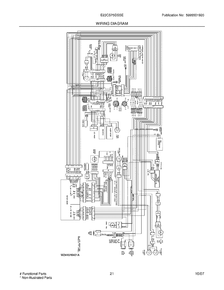 WIRING DIAGRAM Diagram and Parts List for E23CS75DSSE  Electrolux Refrigerator