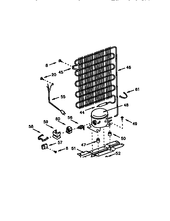 Condenser Diagram and Parts List for 5649932911  Kenmore Refrigerator