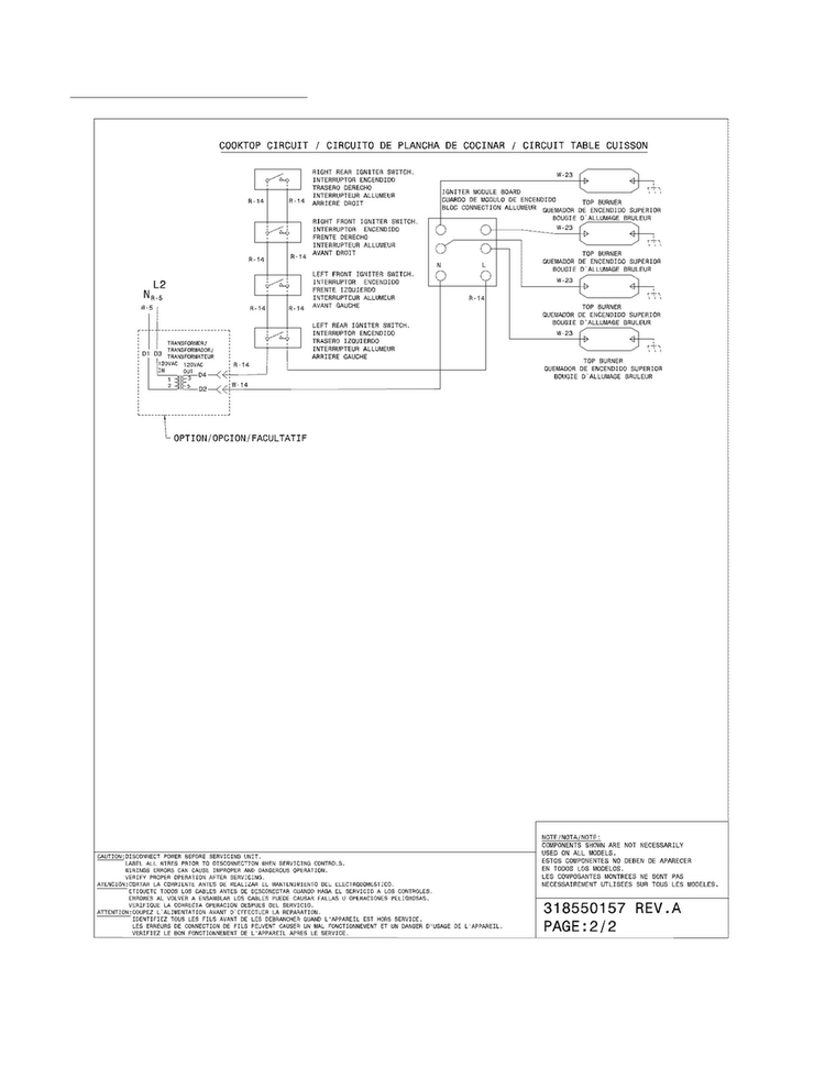 Wiring Diagram Diagram and Parts List for CFDS3035LS3  Frigidaire Range