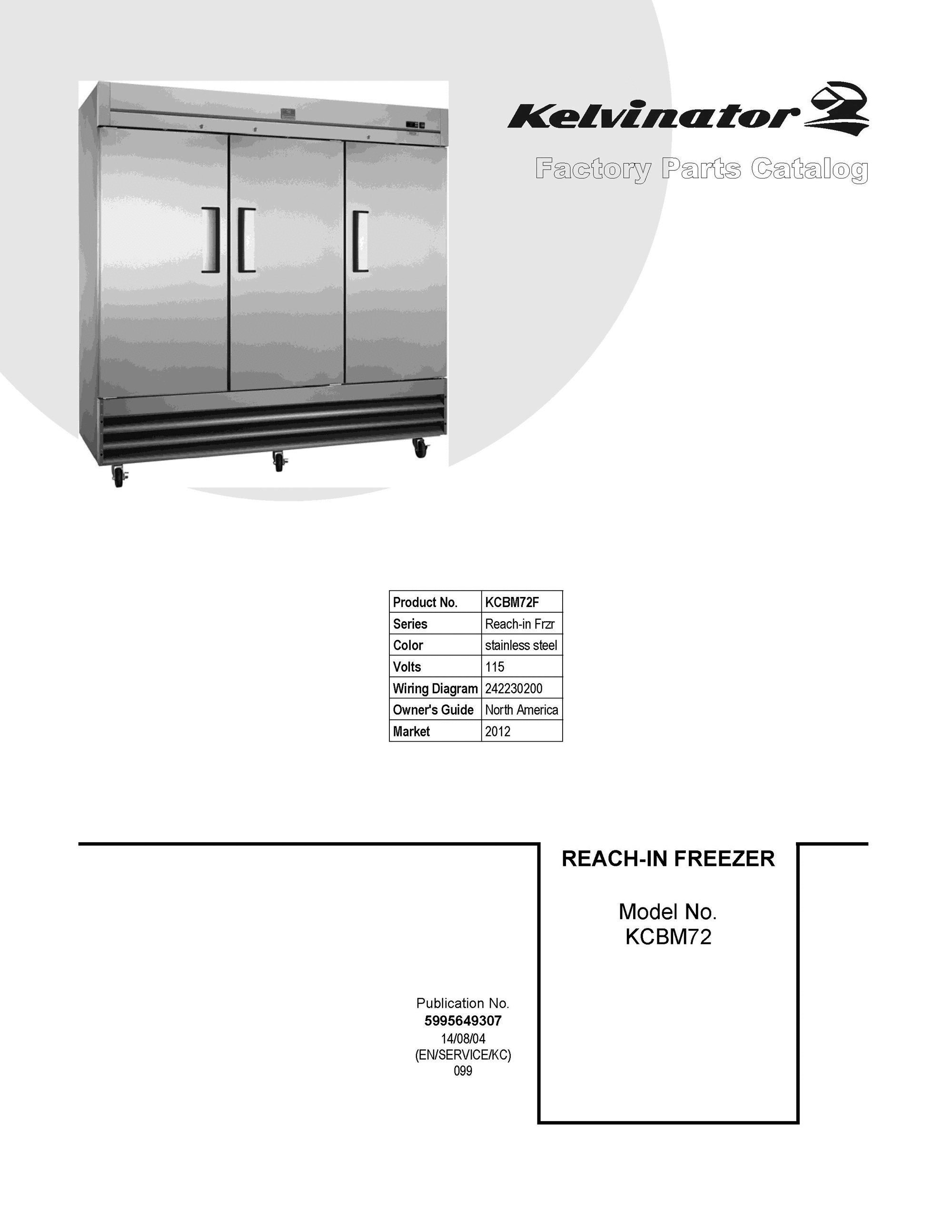 01 - COVER SHEET Diagram and Parts List for KCBM72F  Frigidaire Refrigerator
