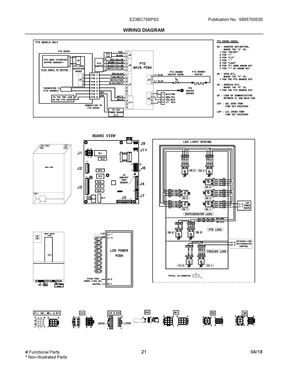 Wiring Diagram Diagram and Parts List for E23BC79SPS3  Frigidaire Refrigerator