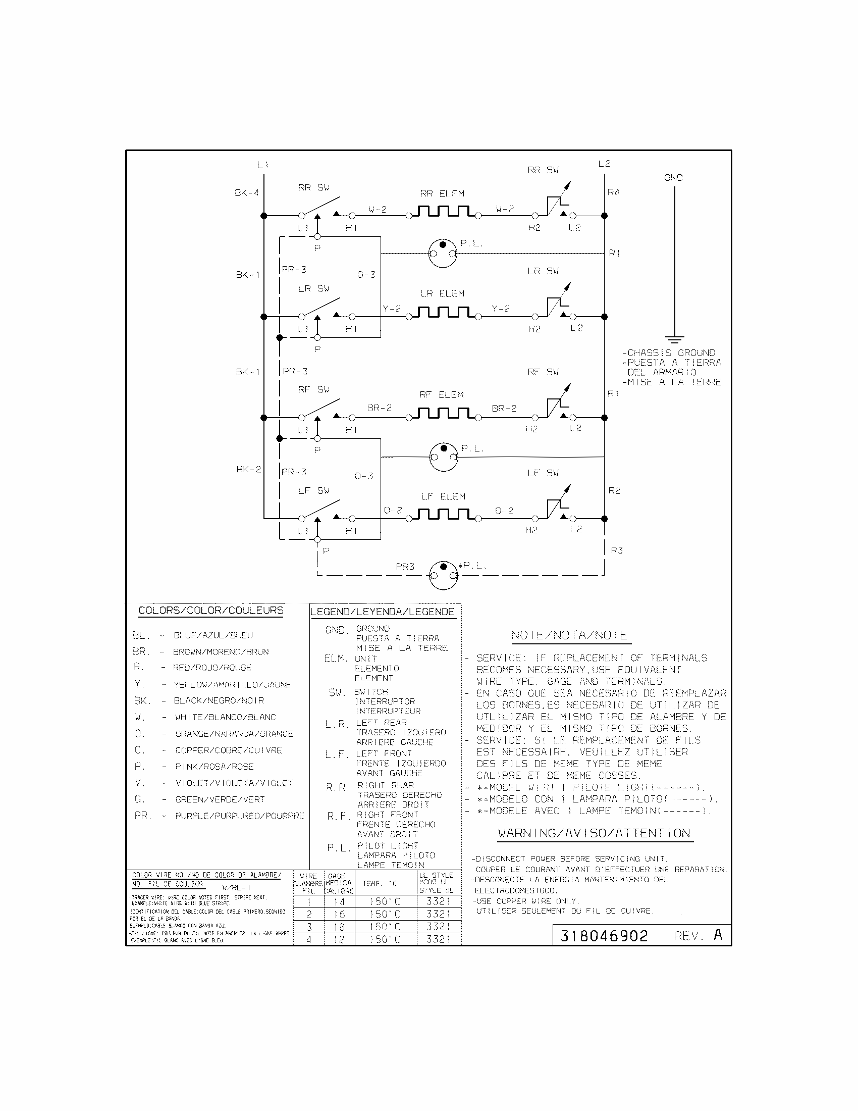 Wiring Diagram Diagram and Parts List for 79041209903  Kenmore Cooktop