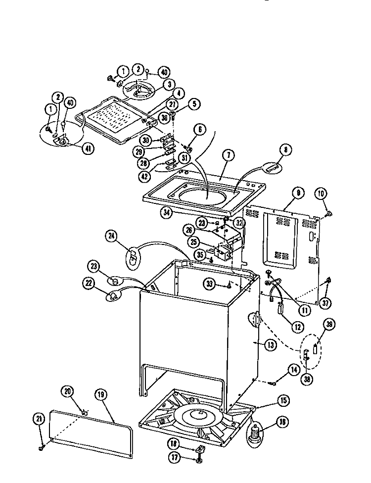 CABINET PARTS Diagram and Parts List for WA28D4WSFA  Gibson Washer