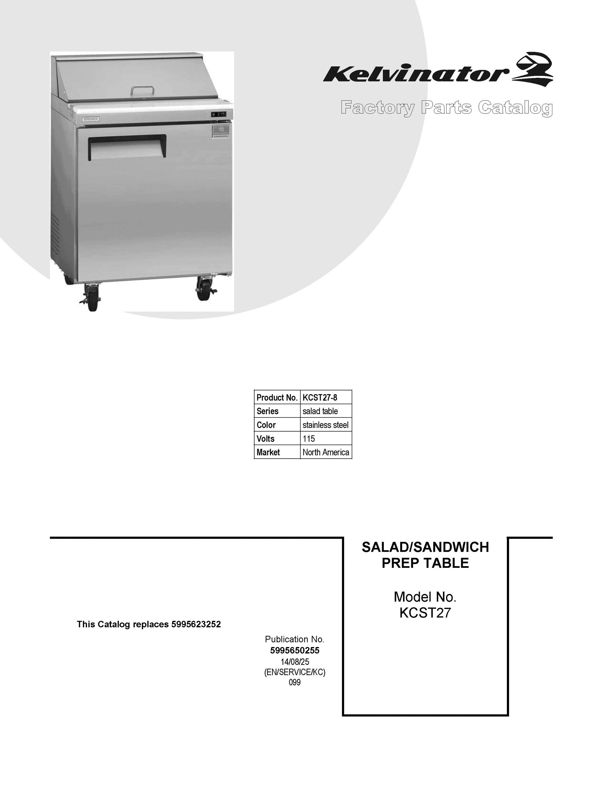 01 - COVER SHEET Diagram and Parts List for KCST27-8  Frigidaire Miscellaneous