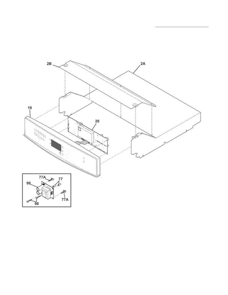 Control Panel Diagram and Parts List for EI27EW45KW1  Electrolux Wall Oven