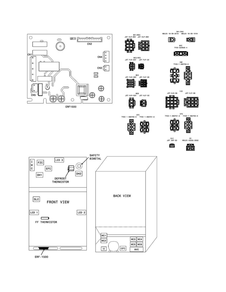 Wiring Diagram Diagram and Parts List for FGHI1865SE0  Frigidaire Refrigerator
