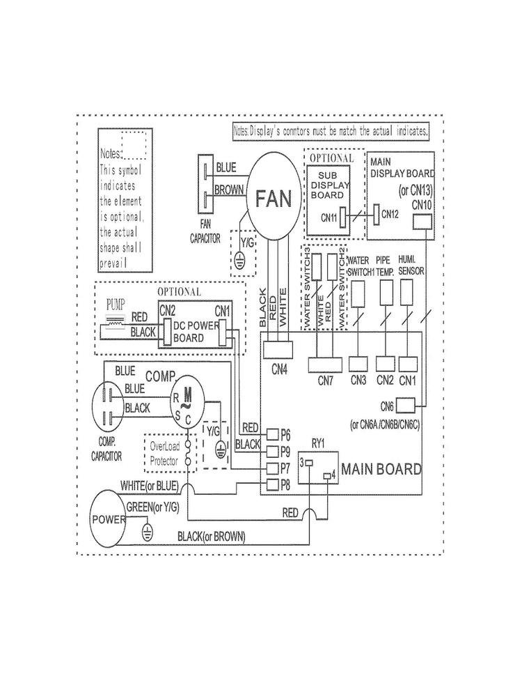 Wiring Diagram Diagram and Parts List for FAD704DWA8  Frigidaire Dehumidifier