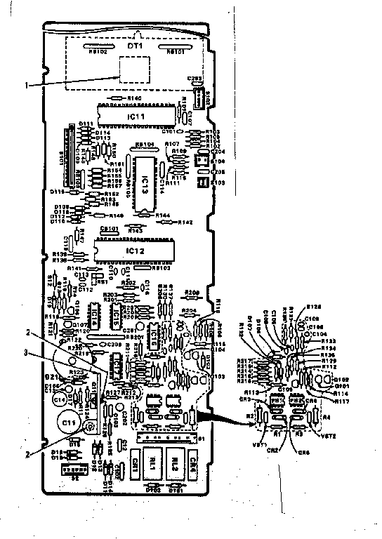 Power And Control Circuit Board Diagram and Parts List for 5648698511  Kenmore Microwave