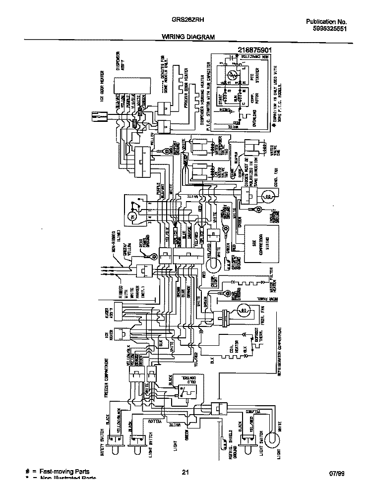 WIRING DIAGRAM Diagram and Parts List for GRS26ZRHW1  Gibson Refrigerator