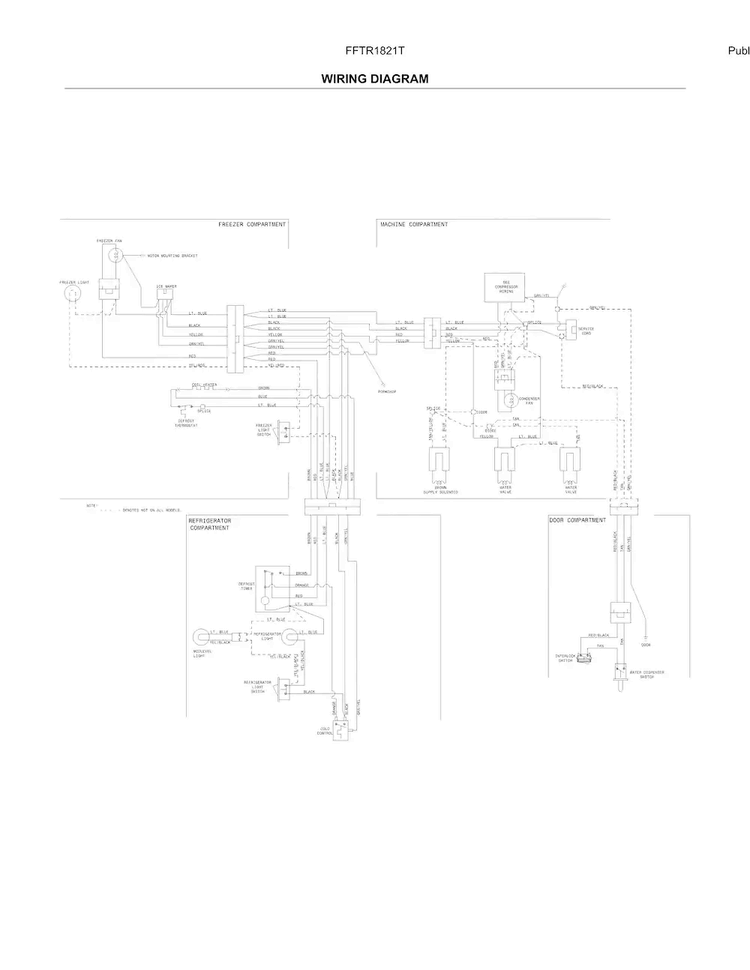 Wiring Diagram Diagram and Parts List for FFTR1821TW0  Frigidaire Refrigerator