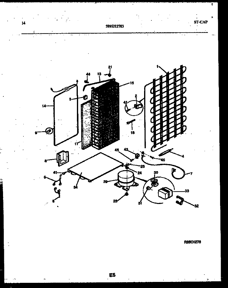 SYSTEM AND AUTOMATIC DEFROST PARTS Diagram and Parts List for RSG192NCD1  Frigidaire Refrigerator