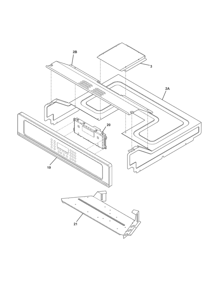 Control Panel Diagram and Parts List for FGEW3065PFB  Frigidaire Wall Oven