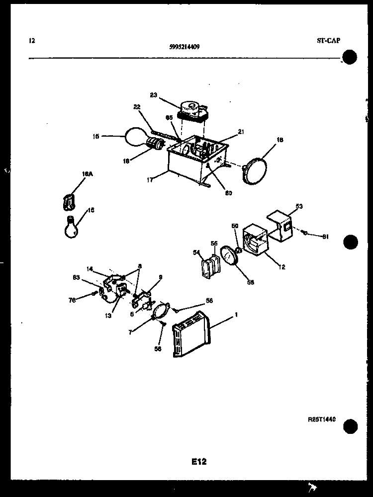 REFRIGERATOR CONTROL ASSEMBLY, DAMP Diagram and Parts List for FGI220JN1D  Kelvinator Refrigerator