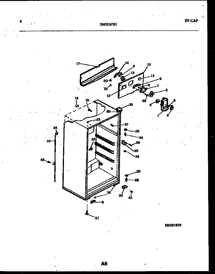 CABINET PARTS Diagram and Parts List for ATG150NCD1  Frigidaire Refrigerator