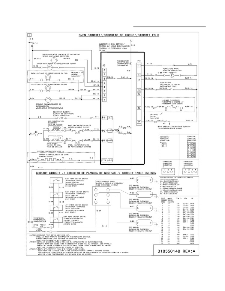 Wiring Diagram Diagram and Parts List for FGGS3045KBE  Frigidaire Range