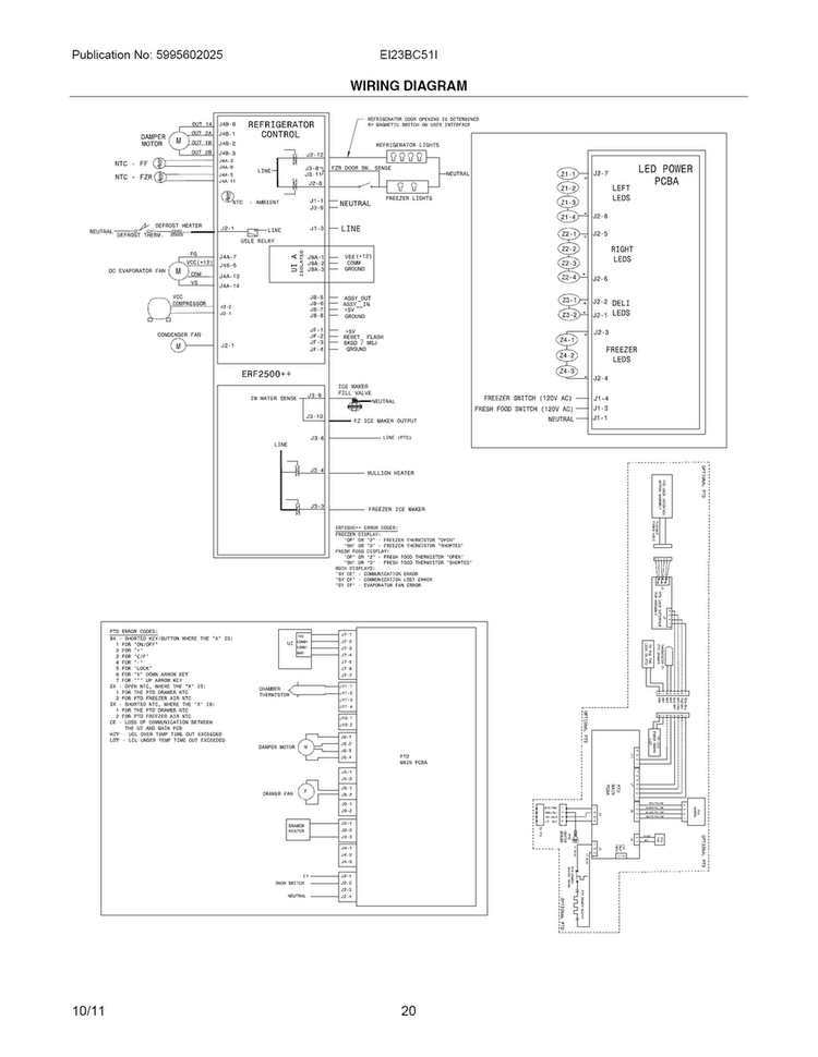 Wiring Diagram Diagram and Parts List for EI23BC51IB5  Electrolux Refrigerator