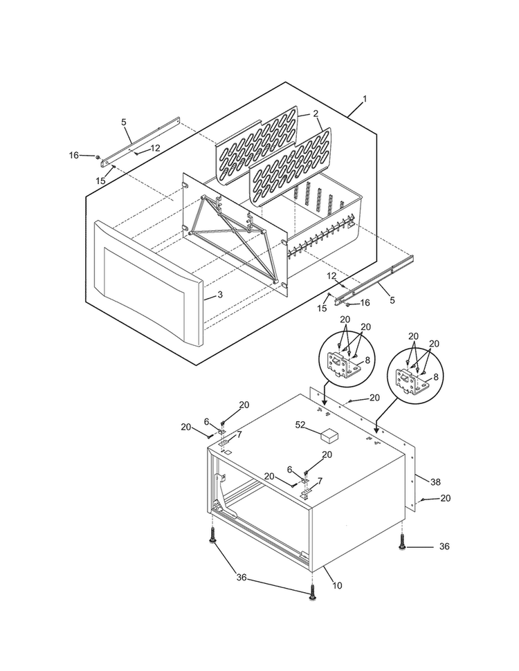 Pedestal Diagram and Parts List for 41748062700  Kenmore Laundry Accessories