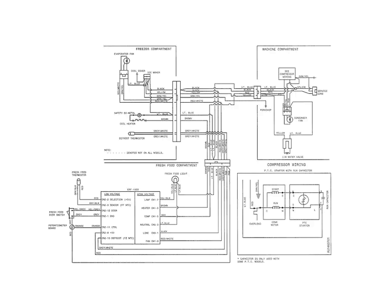 Wiring Diagram Diagram and Parts List for 25360603413  Kenmore Refrigerator