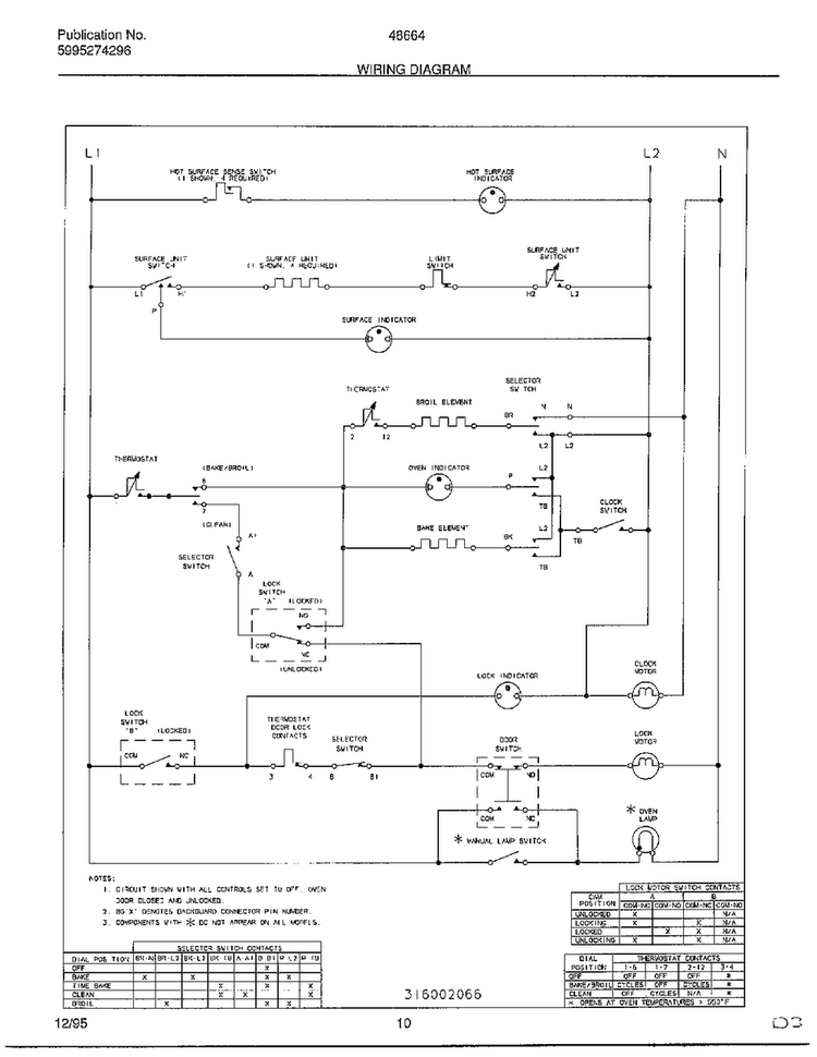 Wiring Diagram Diagram and Parts List for 486647C  Frigidaire Range