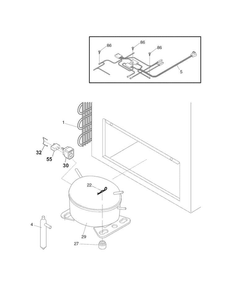 System Diagram and Parts List for 2531692210C  Kenmore Freezer