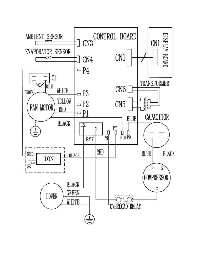 Wiring Diagram Diagram and Parts List for FFRE1533Q14  Frigidaire Air Conditioner