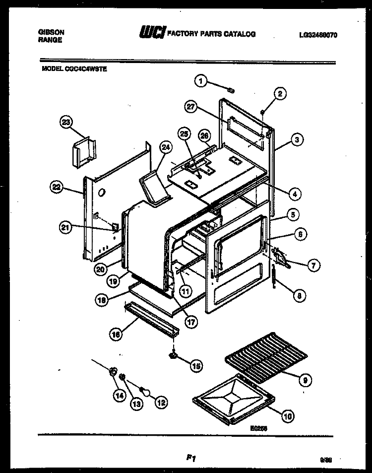 BODY PARTS Diagram and Parts List for CGC4C4WSTE  Gibson Range