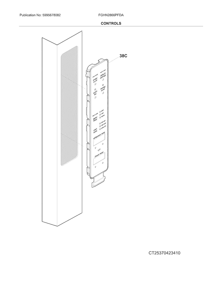 Controls Diagram and Parts List for FGHN2866PFDA  Frigidaire Refrigerator