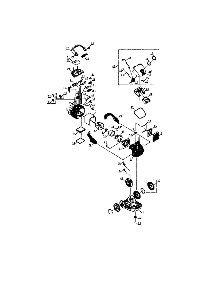 Motor Housing / Handle Diagram and Parts List for EL7020A  Electrolux Canister Vacuum