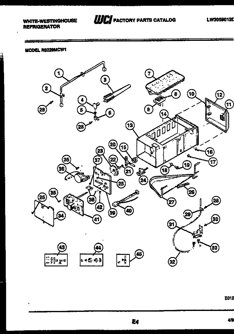 ICE MAKER AND INSTALLATION PARTS Diagram and Parts List for RS229MCD1  Frigidaire Refrigerator