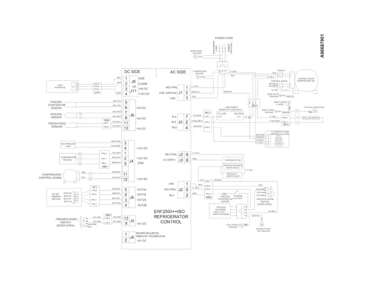 Wiring Schematic Diagram and Parts List for E23BC69SPS0  Electrolux Refrigerator