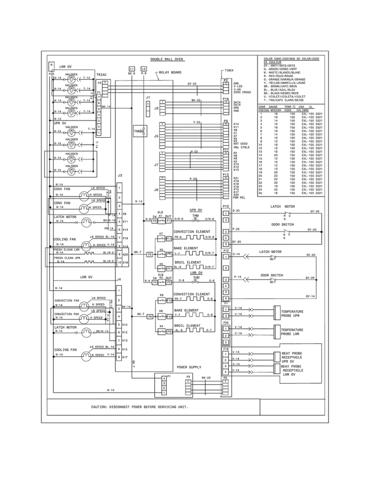 Wiring Diagram Diagram and Parts List for EW30EW65PSC  Electrolux Wall Oven