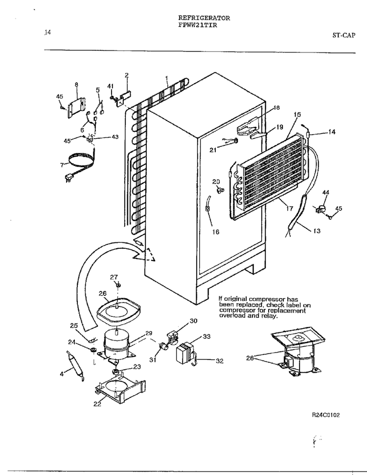 - Diagram and Parts List for FPWW21TIR  Frigidaire Refrigerator