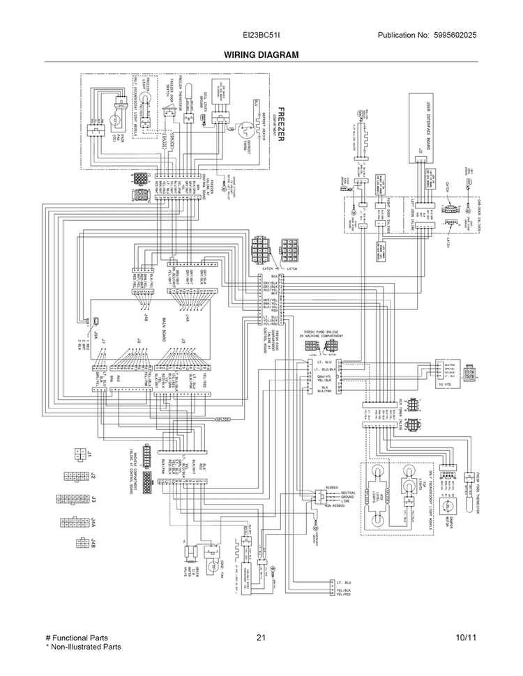 Wiring Diagram Diagram and Parts List for EI23BC51IB5  Electrolux Refrigerator