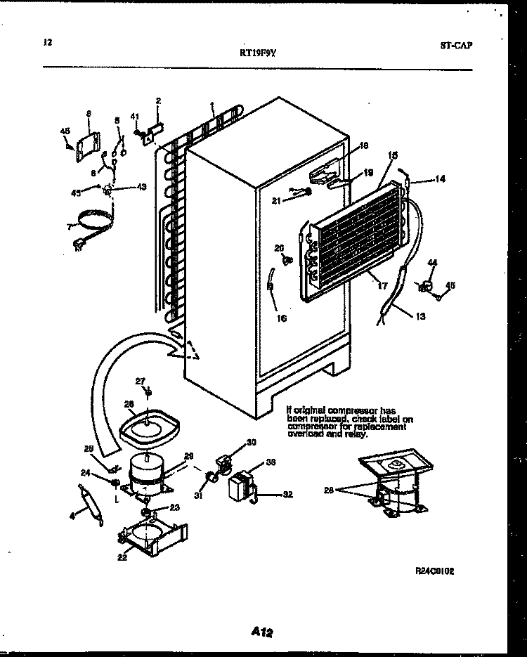 SYSTEM AND AUTOMATIC DEFROST PARTS Diagram and Parts List for RT19F9DY3A  Gibson Refrigerator