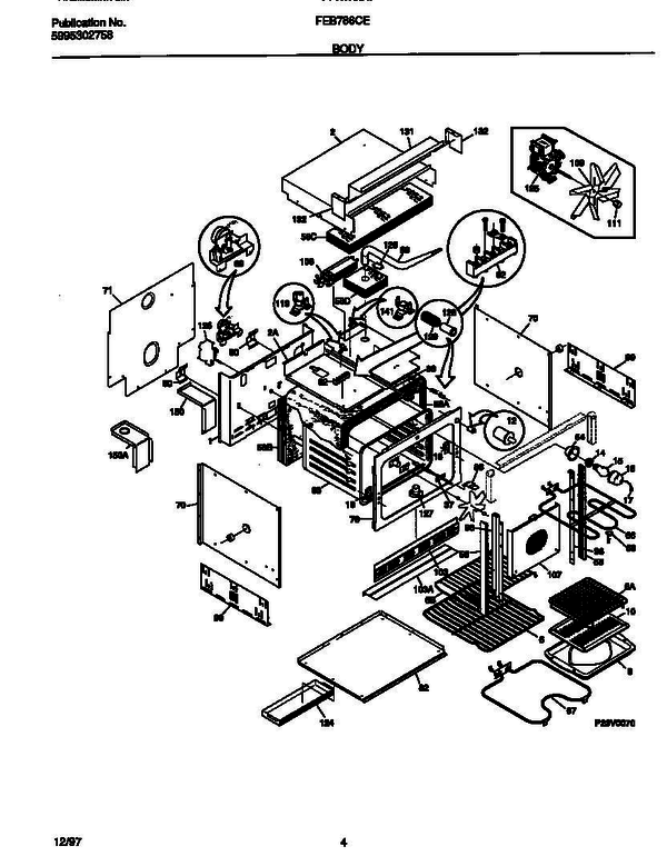 Frigidaire Feb786cete 3 Diagram and Parts List for FEB786CETE V5 Frigidaire Range