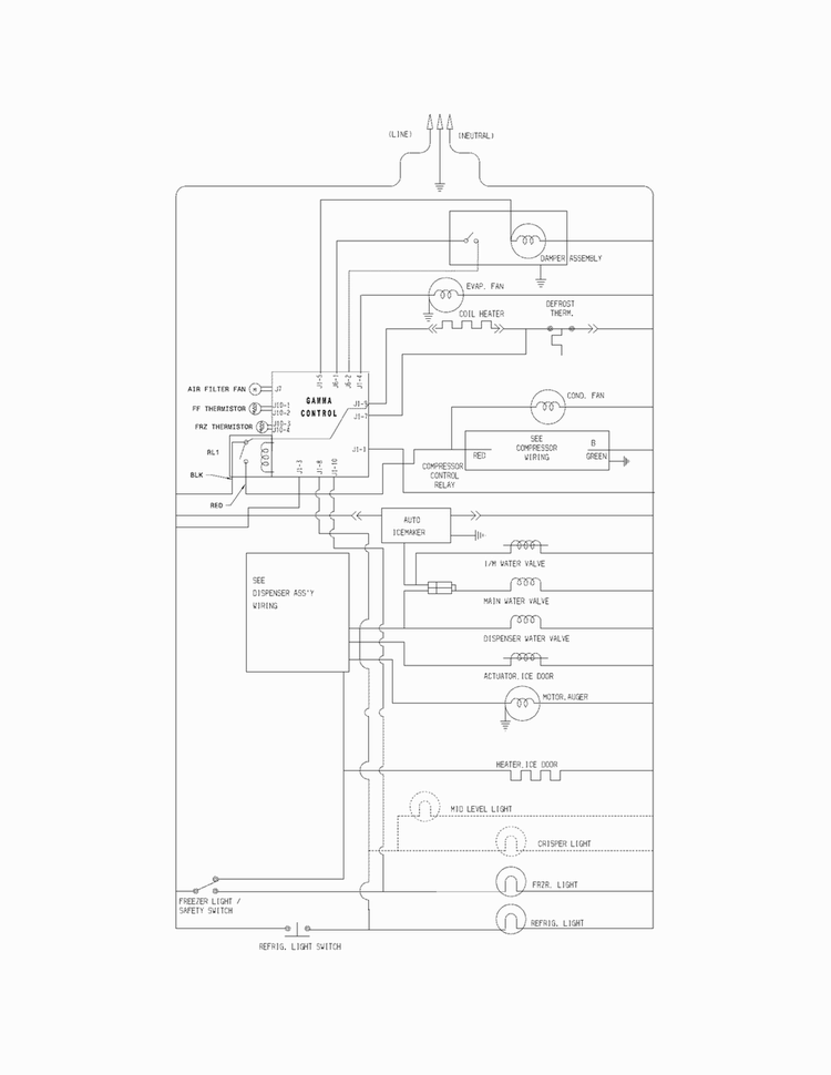 Wiring Schematic Diagram and Parts List for FFHS2322MSB  Frigidaire Refrigerator