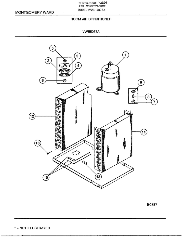 Room Air Conditioner Page 5 Diagram and Parts List for 5078A  Frigidaire Air Conditioner