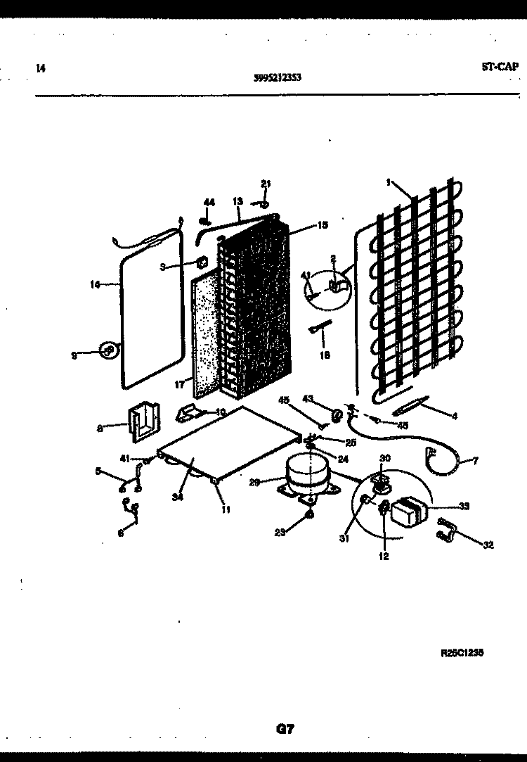 SYSTEM AND AUTOMATIC DEFROST PARTS Diagram and Parts List for RS227MCD2  Frigidaire Refrigerator